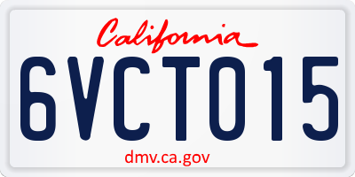 CA license plate 6VCT015