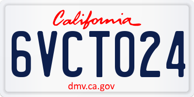 CA license plate 6VCT024