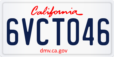 CA license plate 6VCT046
