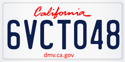 CA license plate 6VCT048