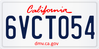 CA license plate 6VCT054