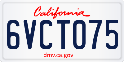 CA license plate 6VCT075