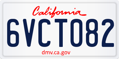 CA license plate 6VCT082