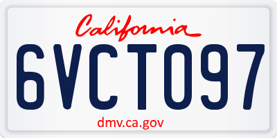 CA license plate 6VCT097