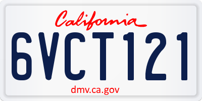 CA license plate 6VCT121