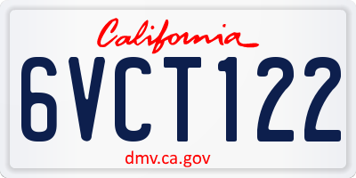 CA license plate 6VCT122