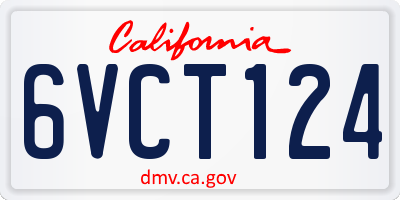 CA license plate 6VCT124