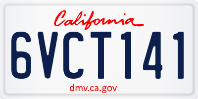 CA license plate 6VCT141