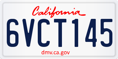 CA license plate 6VCT145