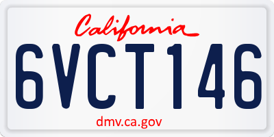 CA license plate 6VCT146