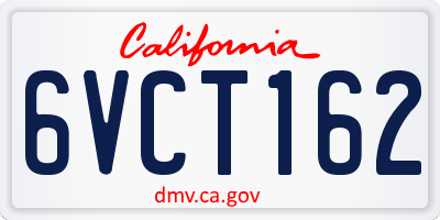CA license plate 6VCT162