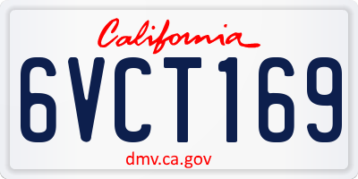 CA license plate 6VCT169