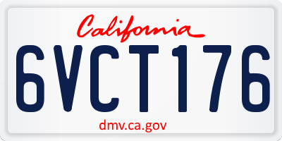CA license plate 6VCT176
