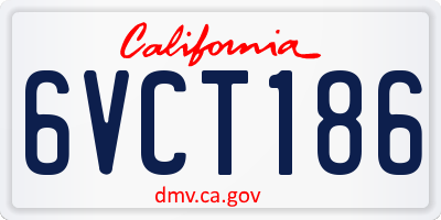 CA license plate 6VCT186
