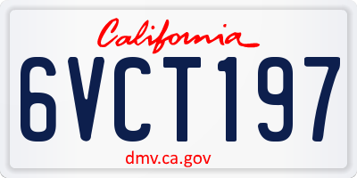 CA license plate 6VCT197