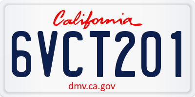 CA license plate 6VCT201