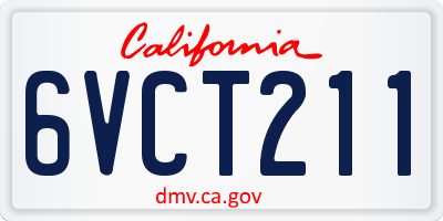 CA license plate 6VCT211