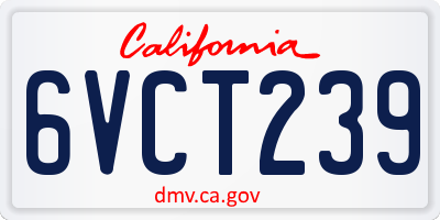 CA license plate 6VCT239