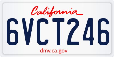 CA license plate 6VCT246