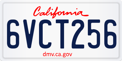 CA license plate 6VCT256
