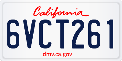 CA license plate 6VCT261