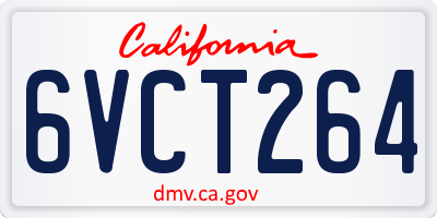 CA license plate 6VCT264