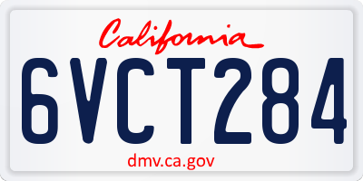 CA license plate 6VCT284