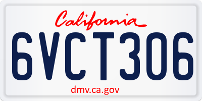CA license plate 6VCT306
