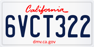 CA license plate 6VCT322