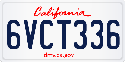 CA license plate 6VCT336