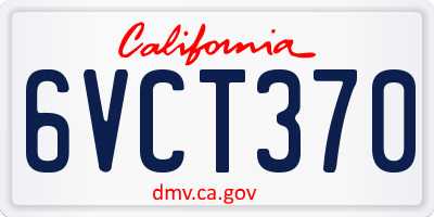 CA license plate 6VCT370