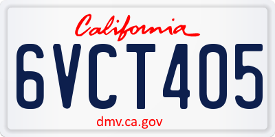 CA license plate 6VCT405