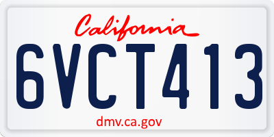 CA license plate 6VCT413