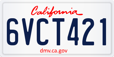 CA license plate 6VCT421
