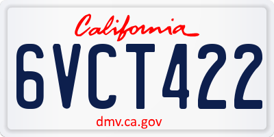 CA license plate 6VCT422