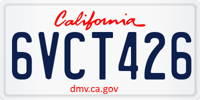 CA license plate 6VCT426