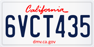 CA license plate 6VCT435