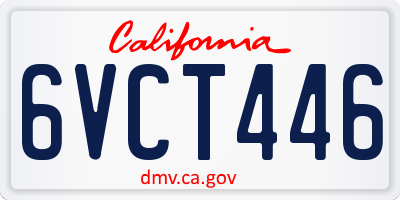 CA license plate 6VCT446