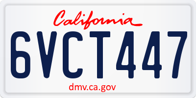 CA license plate 6VCT447