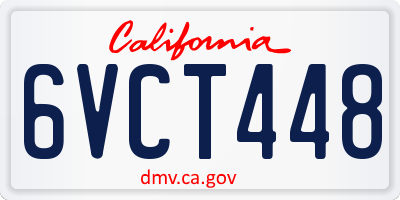 CA license plate 6VCT448