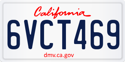 CA license plate 6VCT469