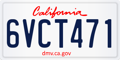 CA license plate 6VCT471