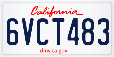 CA license plate 6VCT483