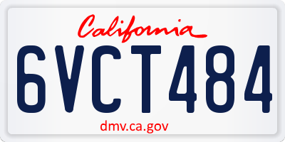 CA license plate 6VCT484