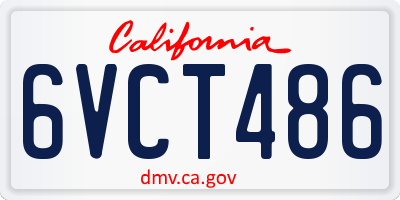 CA license plate 6VCT486