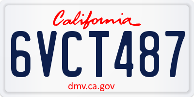 CA license plate 6VCT487