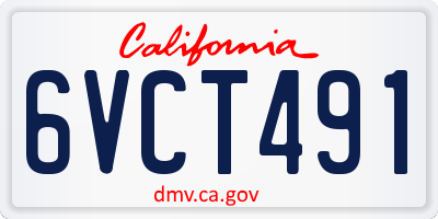 CA license plate 6VCT491