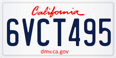 CA license plate 6VCT495