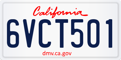 CA license plate 6VCT501