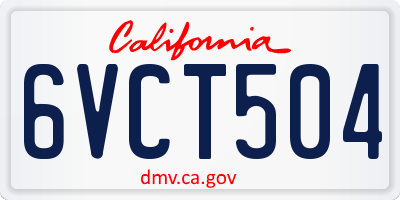 CA license plate 6VCT504